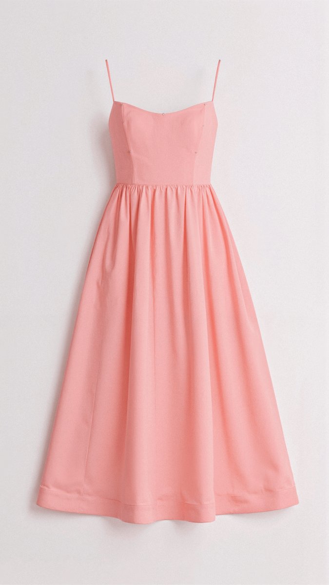 Women's Sweetheart Spaghetti-Strap Midi Formal Dress Flared Skirt
