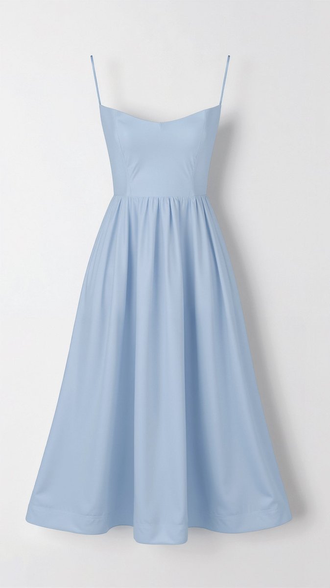 Women's Sweetheart Spaghetti-Strap Midi Formal Dress Flared Skirt