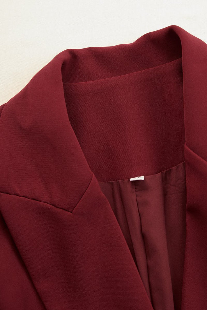 Women's Tailored Blazer-Style Midi Formal Dress Long Sleeve