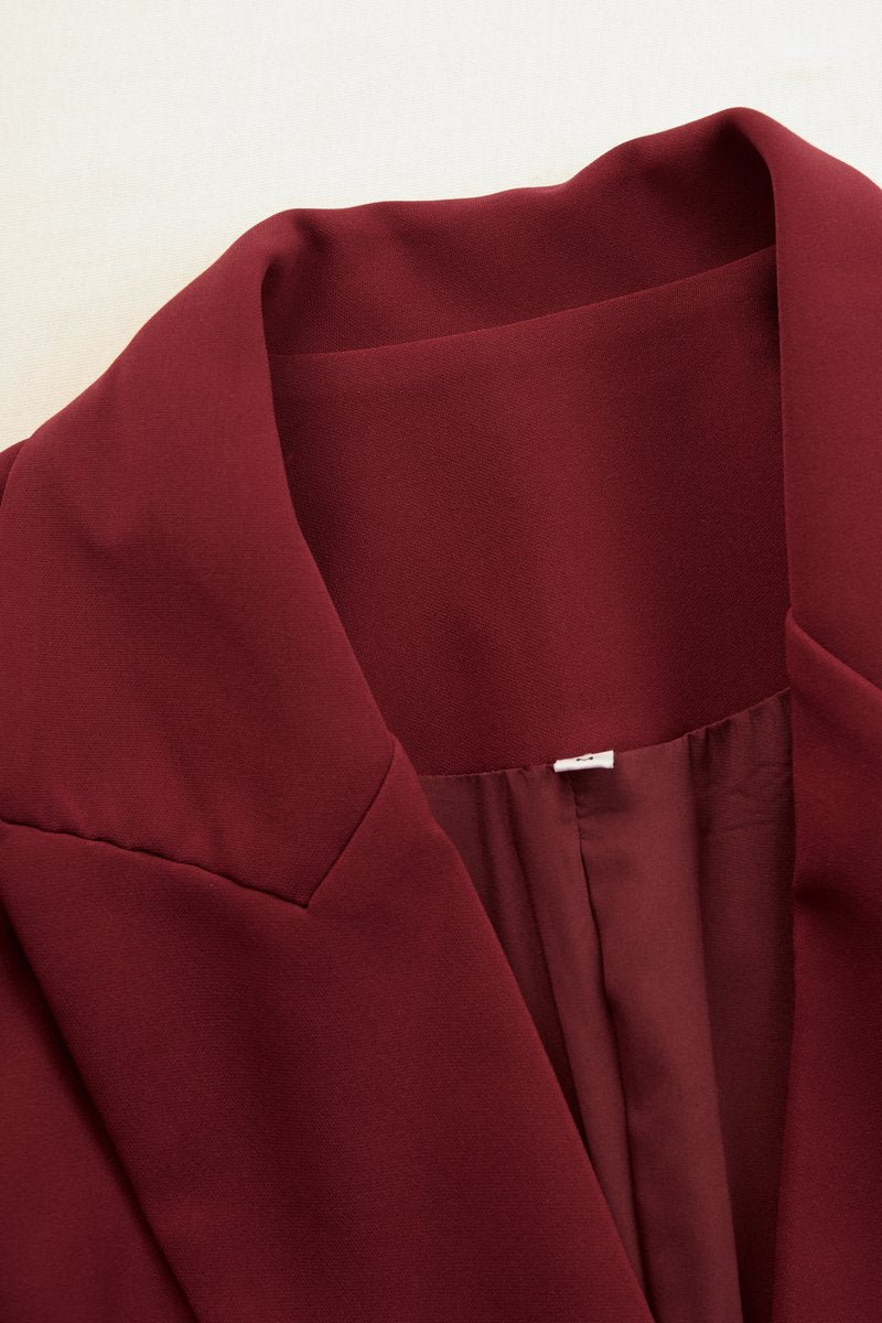 Women's Tailored Double-Breasted Blazer Midi Dress