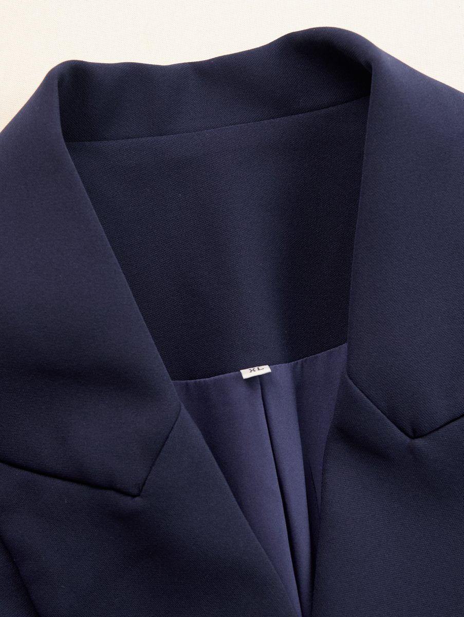 Women's Tailored Double-Breasted Blazer Midi Dress