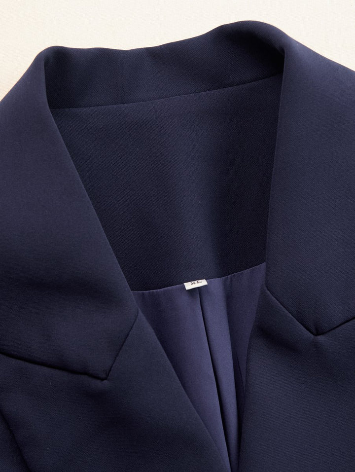Women's Tailored Double-Breasted Blazer Midi Dress