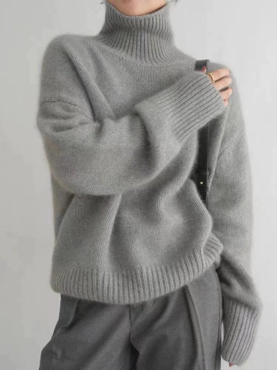 Women's Turtleneck Cashmere Knit Oversized Sweater