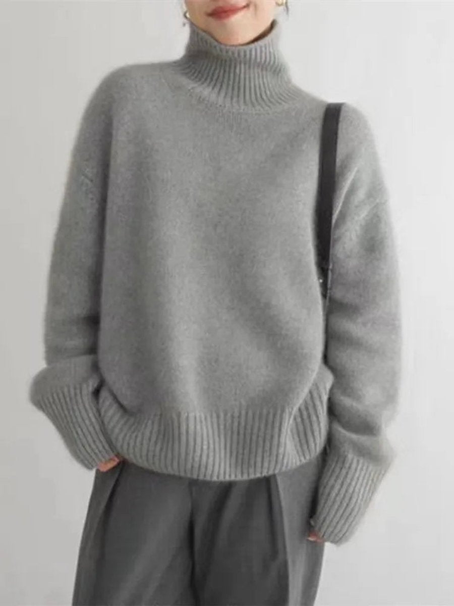 Women's Turtleneck Cashmere Knit Oversized Sweater