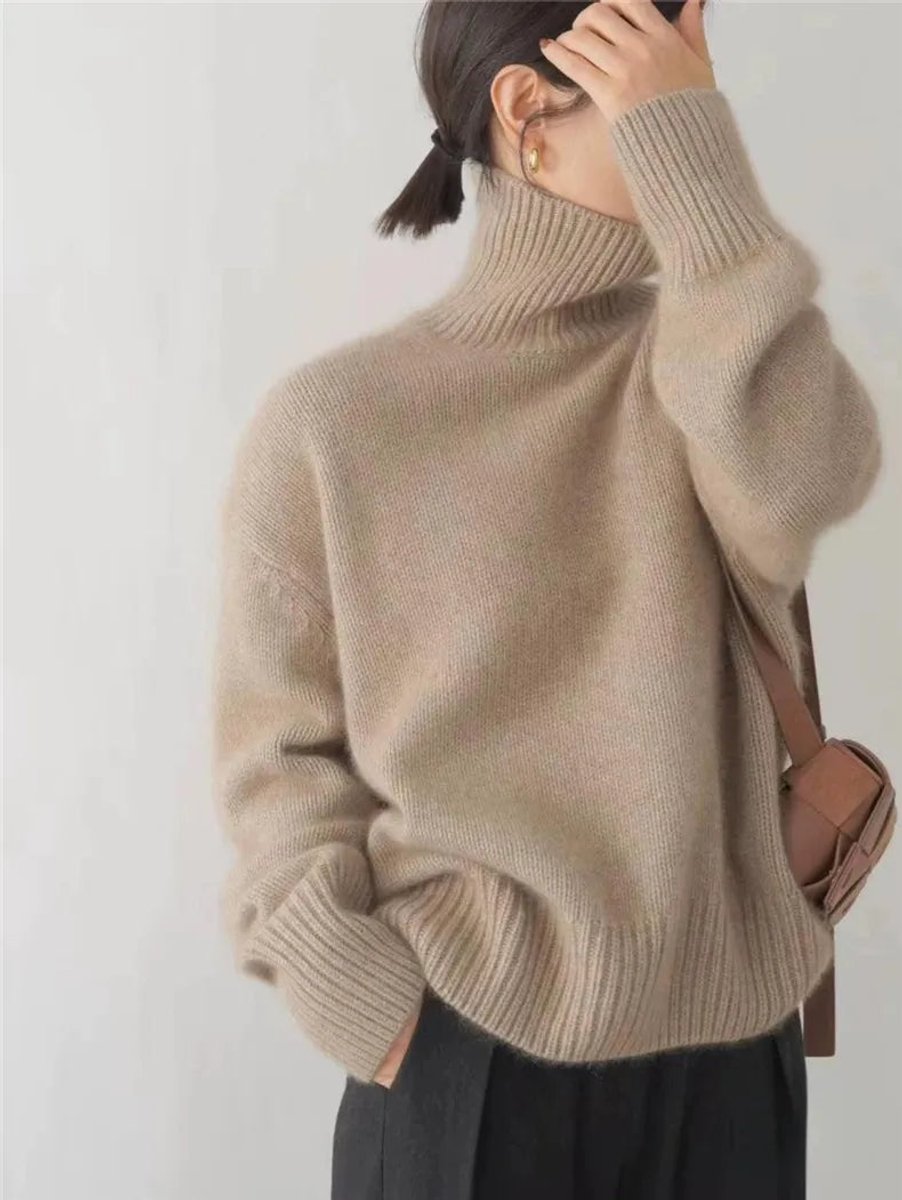 Women's Turtleneck Cashmere Knit Oversized Sweater