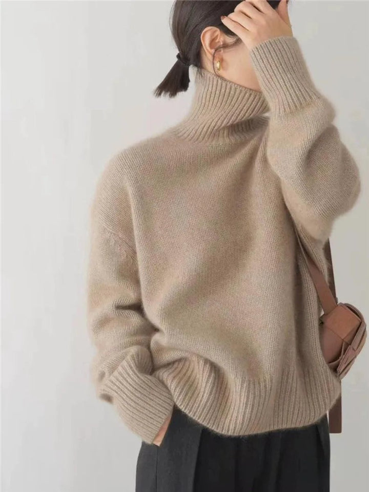 Women's Turtleneck Cashmere Knit Oversized Sweater