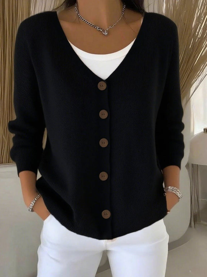 Women's V-Neck Button-Front Oversized Sweater Cardigan