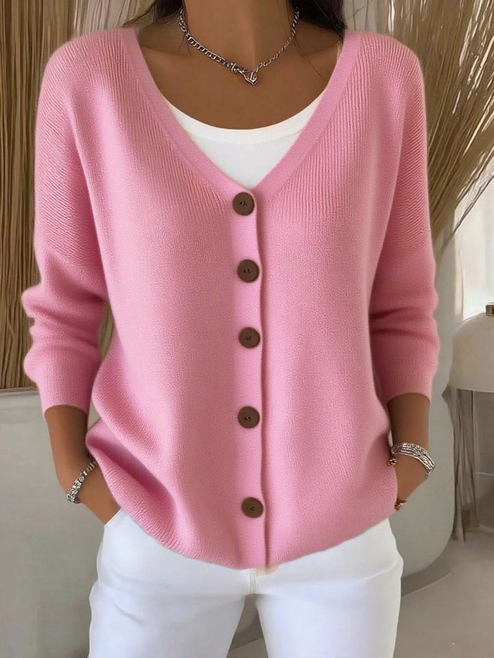 Women's V-Neck Button-Front Oversized Sweater Cardigan