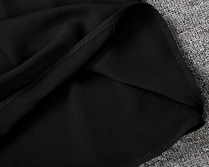 Women's V-Neck Loose Shift Midi Formal Dress Ruffle Sleeves