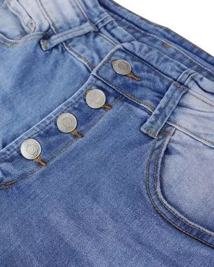 Women's Vintage High Waisted Jeans Stretch Button-Fly Skinny Denim