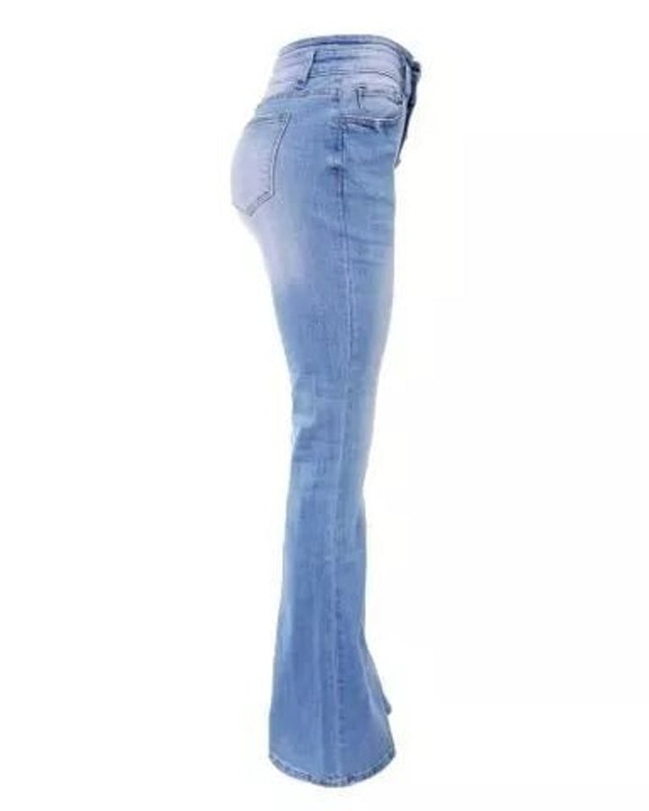 Women's Vintage High Waisted Jeans Stretch Button-Fly Skinny Denim