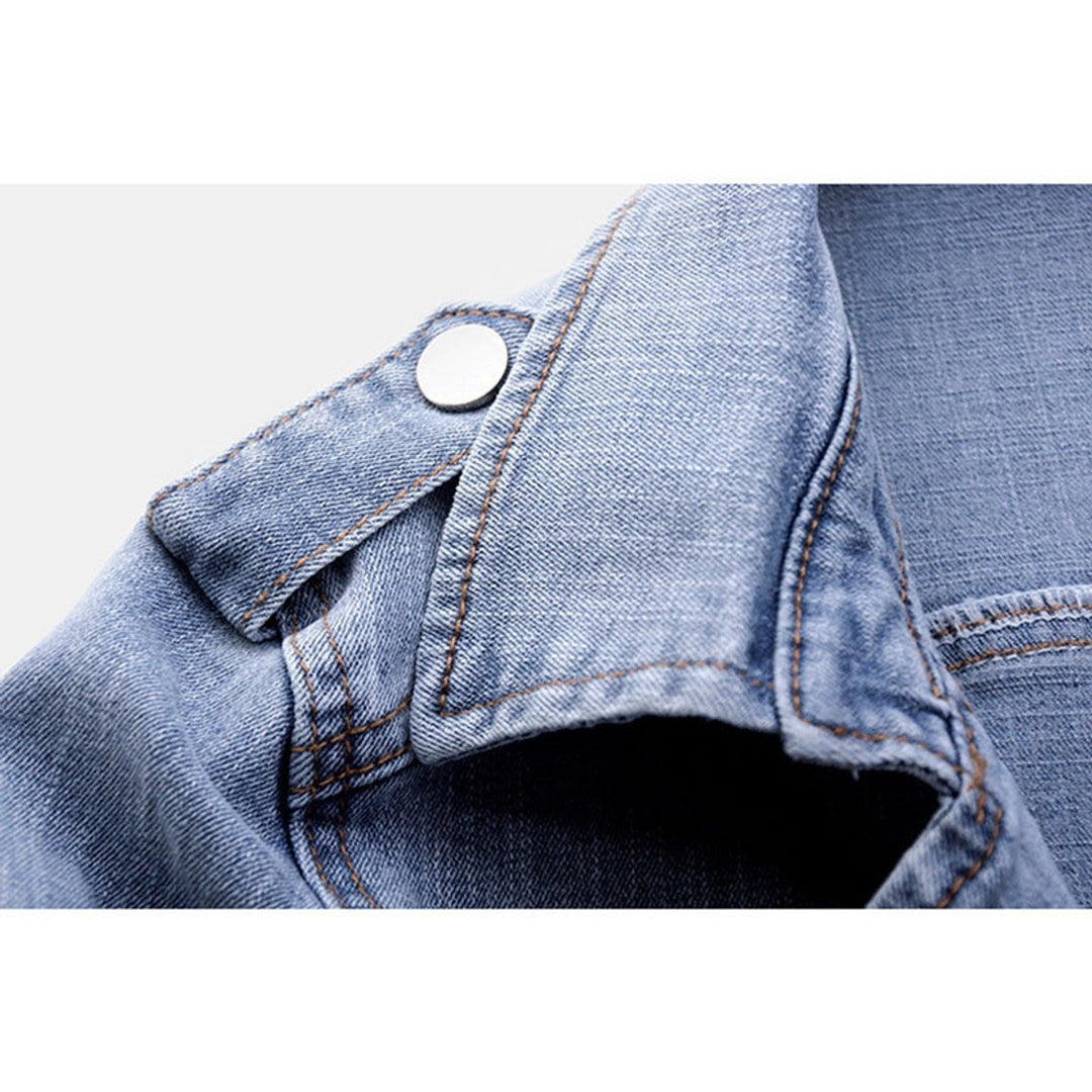 Women's Washed Light Blue Classic Snap-Button Denim Jacket
