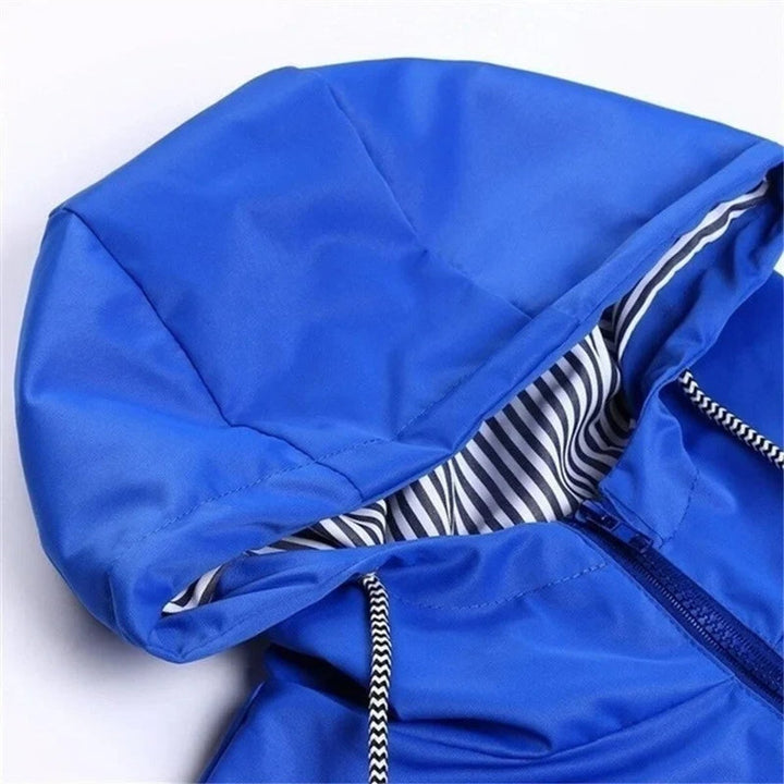 Women's Waterproof Hooded Drawstring Zip-Up Trench Coat