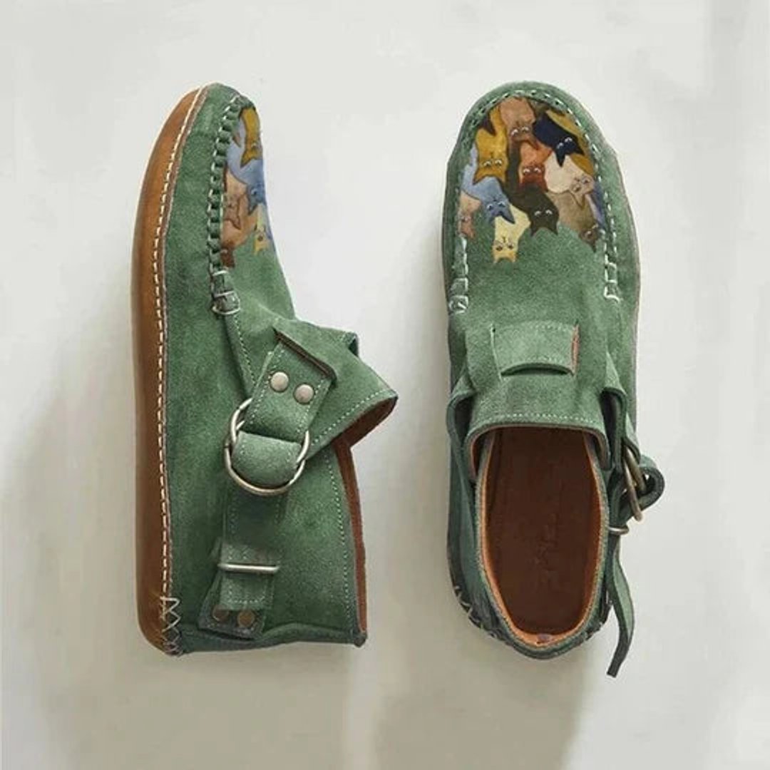 Women's Western Buckle-Strap Block-Heel Ankle Boots