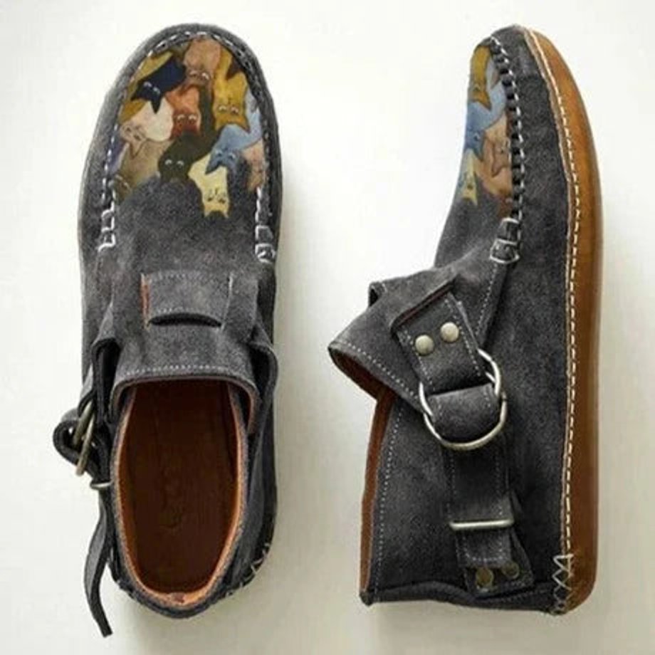 Women's Western Buckle-Strap Block-Heel Ankle Boots