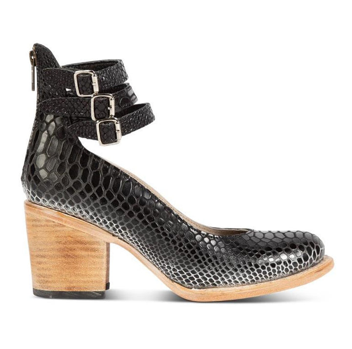 Women's Western-Style Buckle-Strap Pointed-Toe Ankle Boots