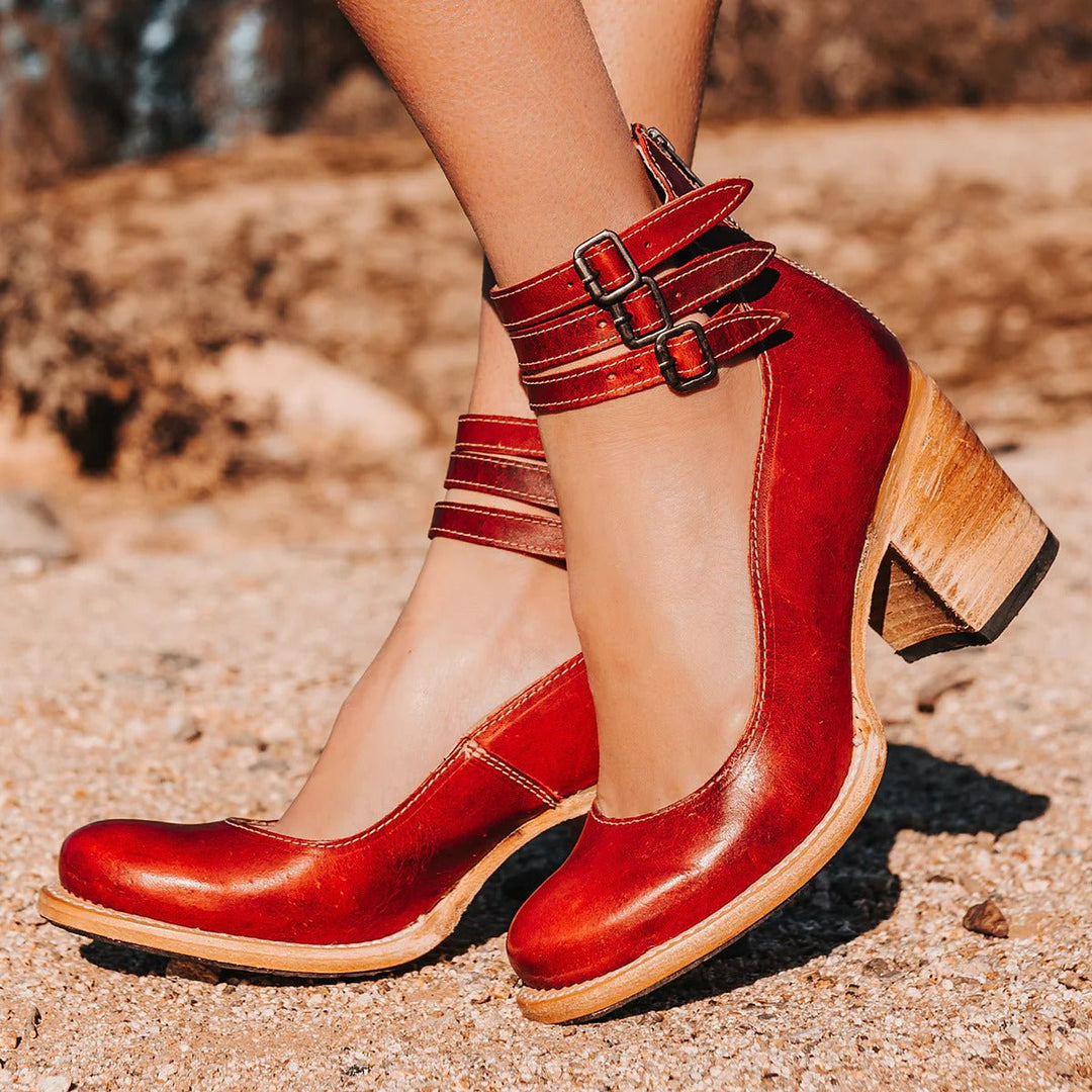 Women's Western-Style Buckle-Strap Pointed-Toe Ankle Boots
