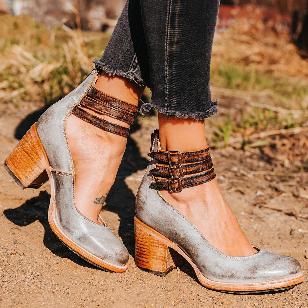 Women's Western-Style Buckle-Strap Pointed-Toe Ankle Boots