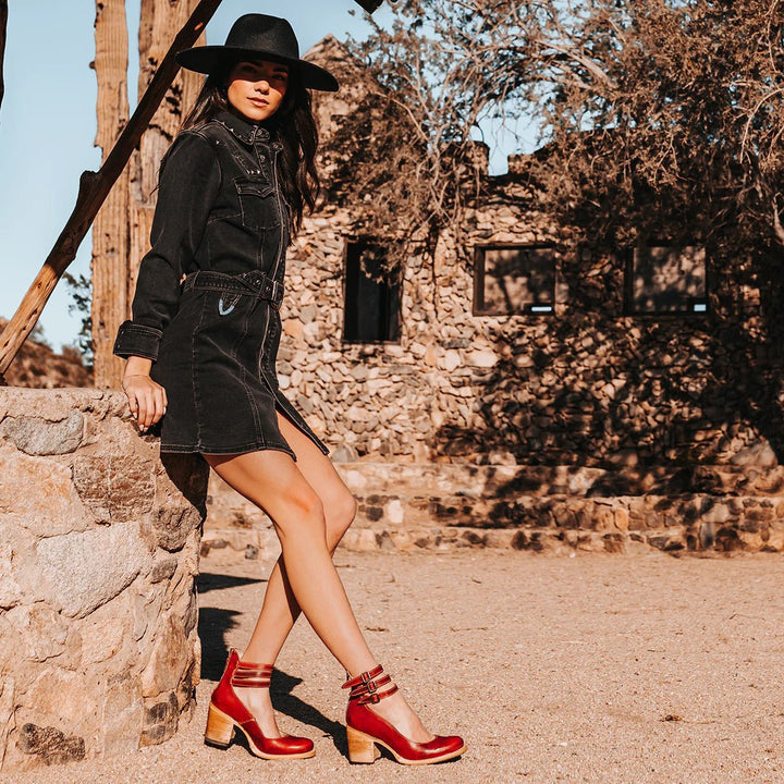Women's Western-Style Buckle-Strap Pointed-Toe Ankle Boots
