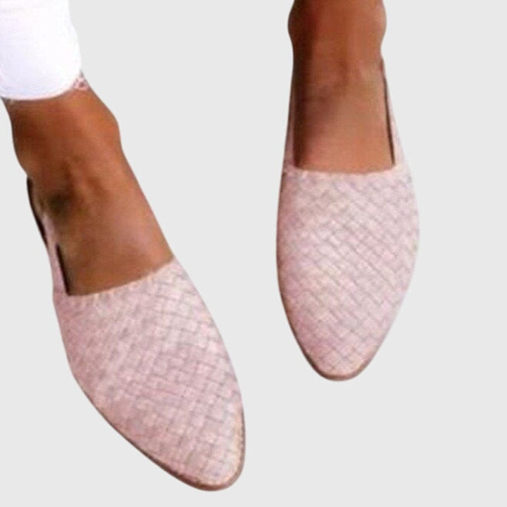 Women's Woven Leather Pointed-Toe Slip-On Loafers