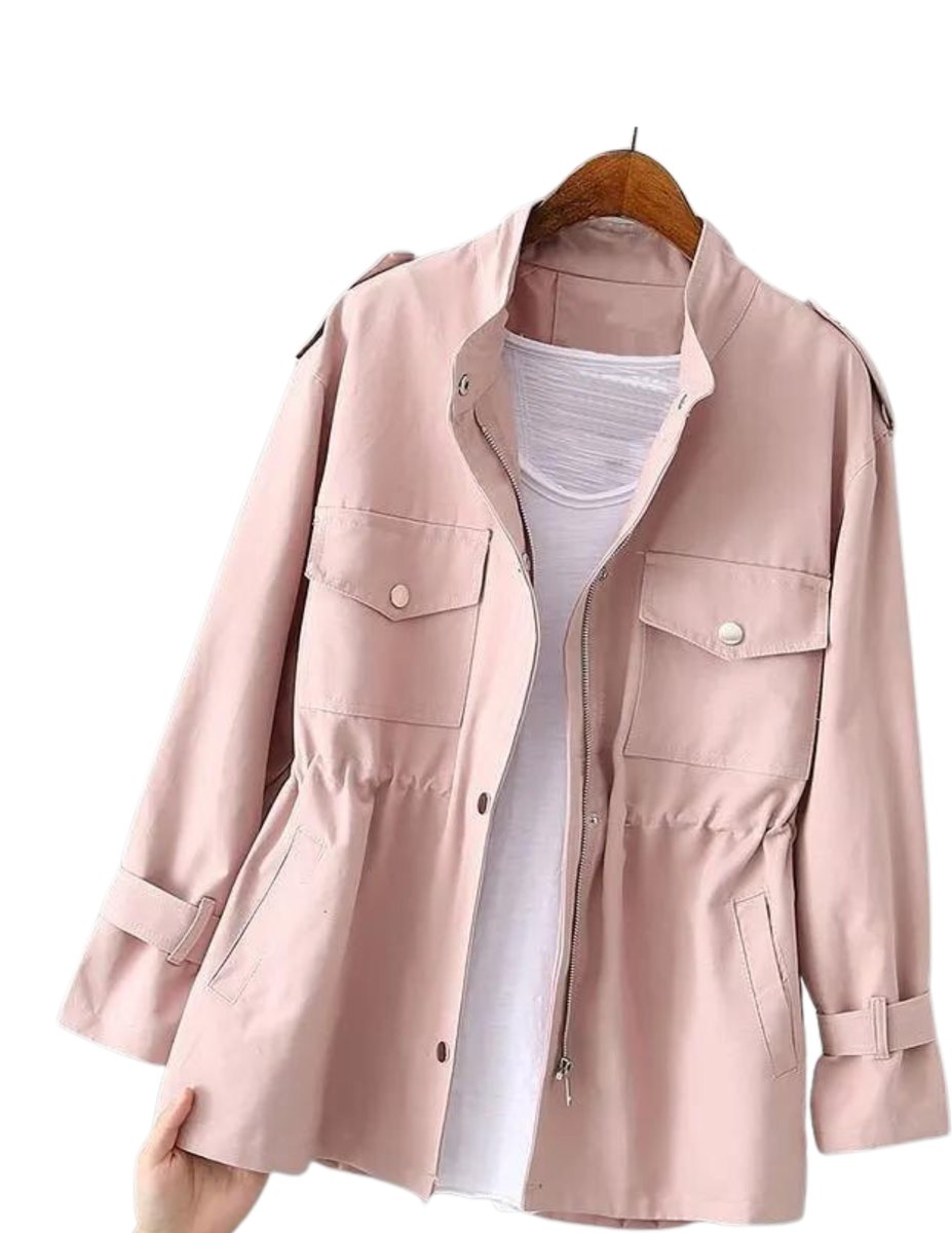 Women's Zip-Up Long-Sleeve Casual Trench Coat